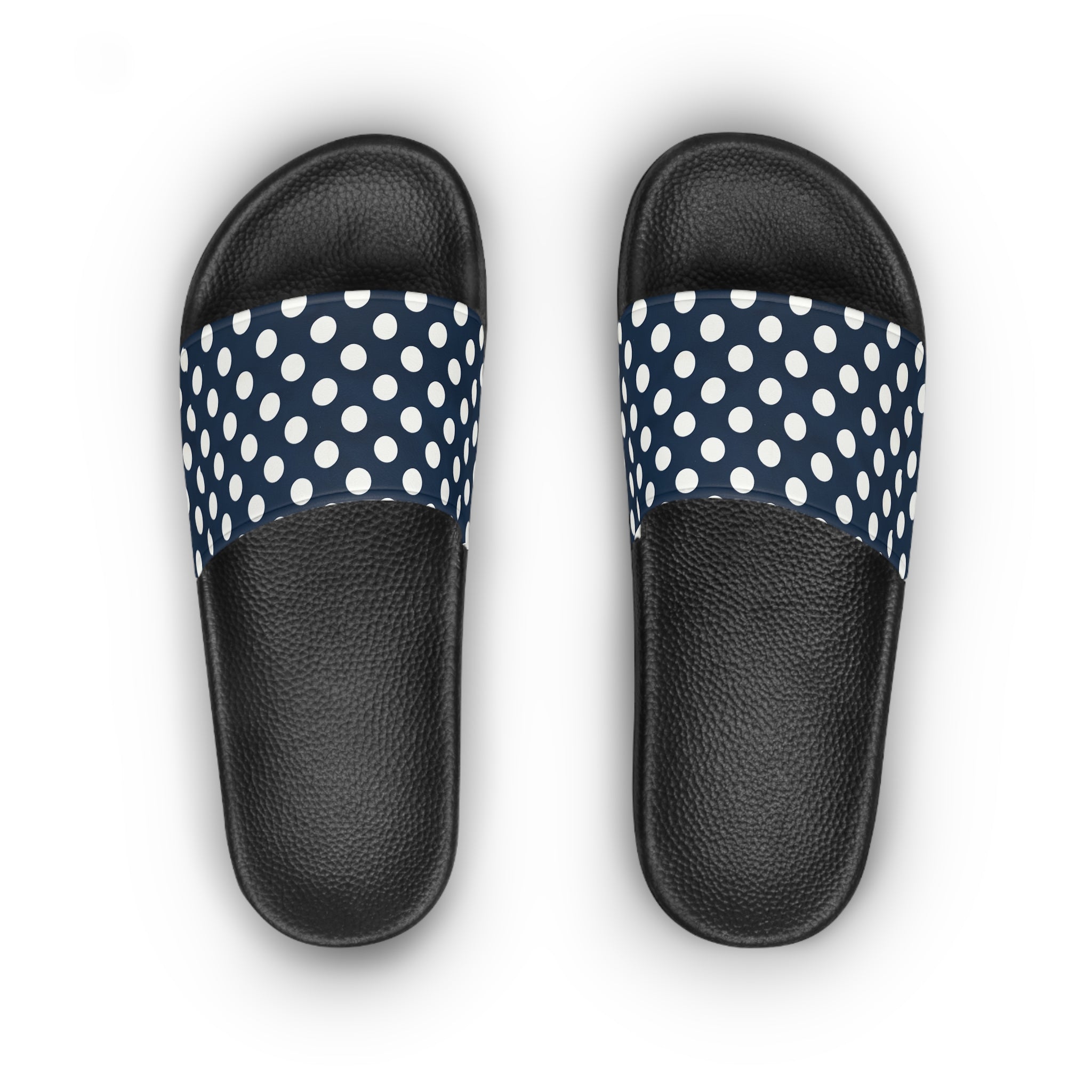 Polka Dot Navy Slide Sandals – Women's Casual Beach Slides