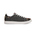Leather Low-Top Sneakers — Plaid Accent Casual Men’s Shoes