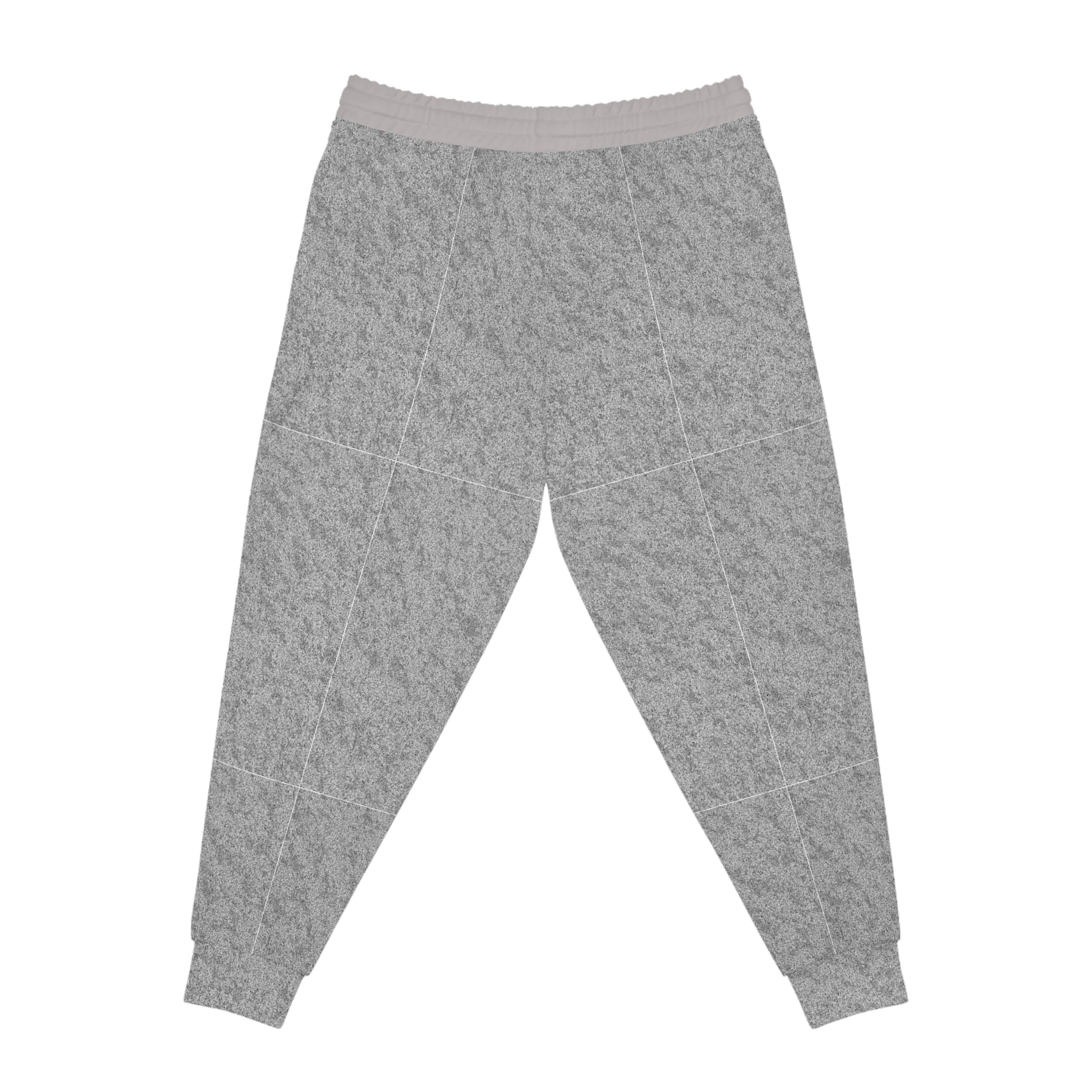 Light gray heathered jogger pants with a contrasting light gray waistband, shown flat against a white background.
