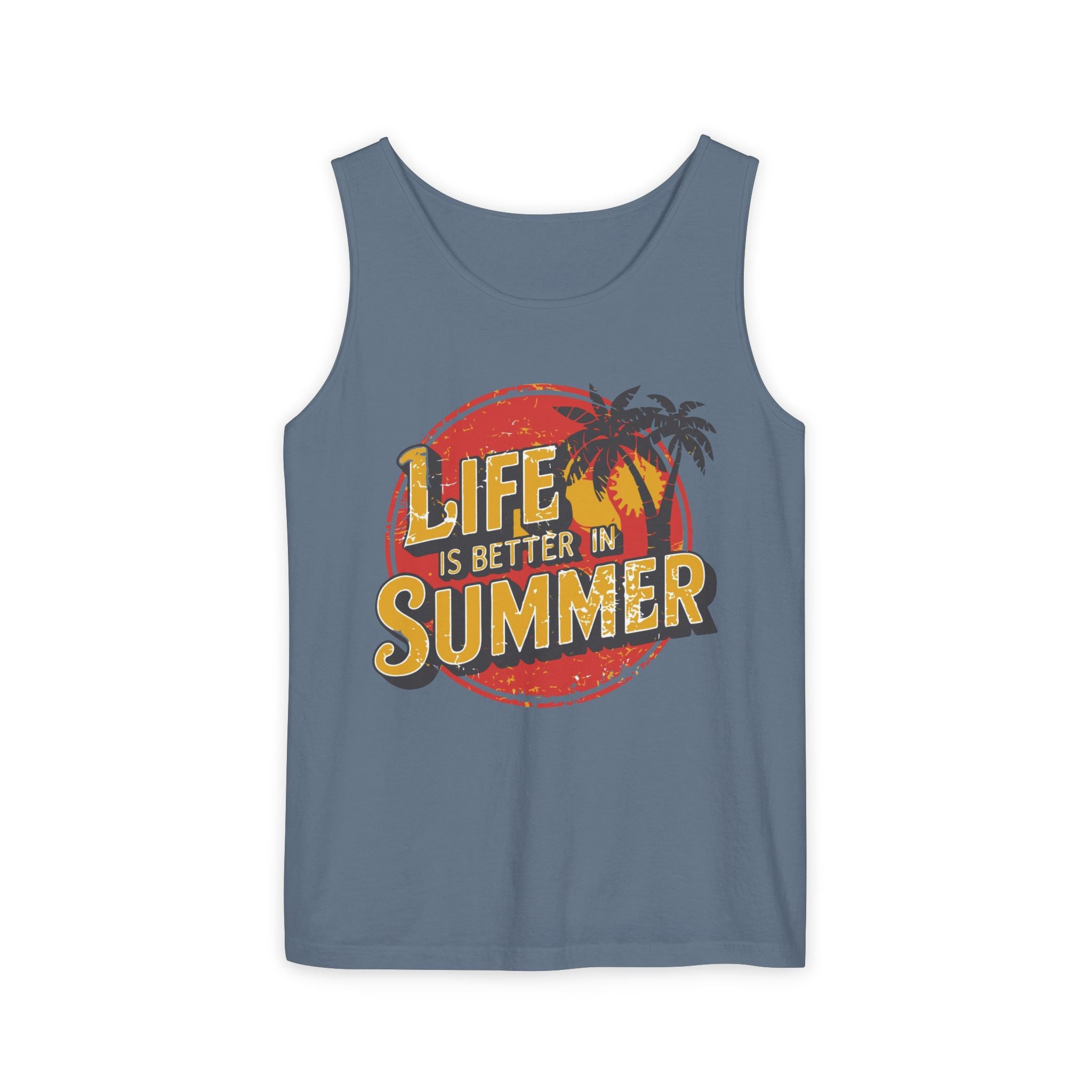 Life Is Better in Summer Tank Top | Retro Palm Sunset Tee