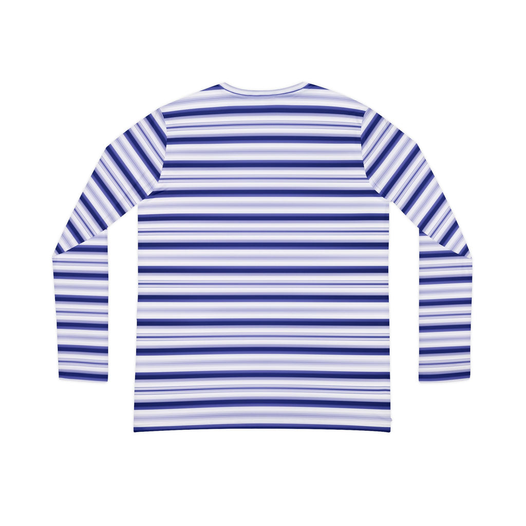 Women's Blue Stripe V-Neck Long Sleeve Shirt