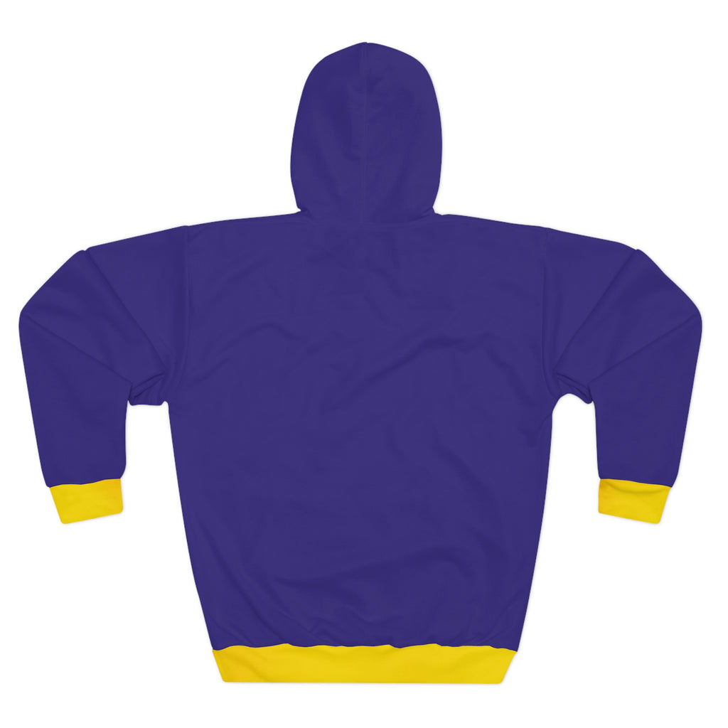 Purple & Gold Contrast Cuffed Hoodie