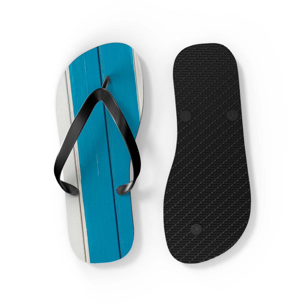Light Blue Striped Beach Flip Flops – Casual Summer Sandals