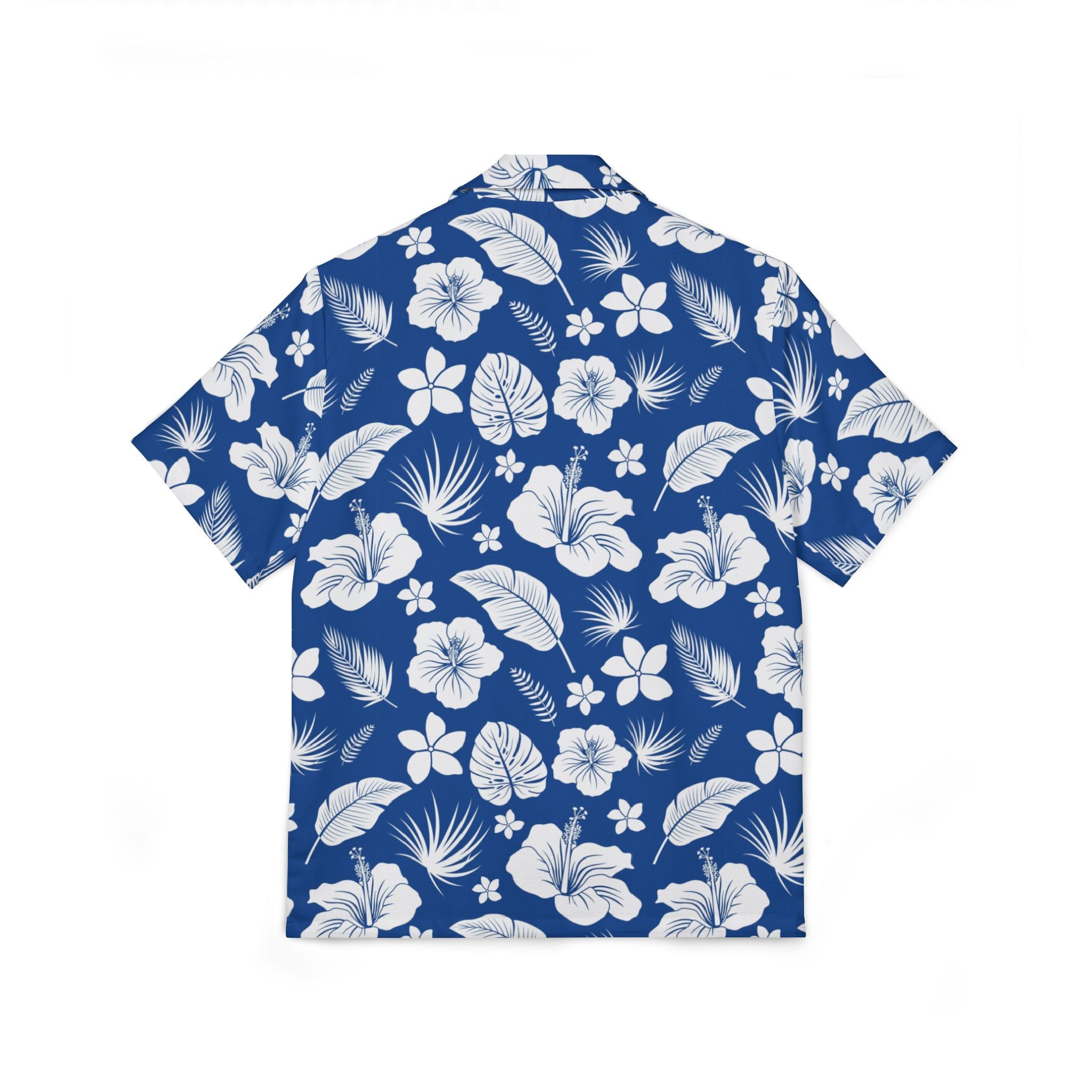 Hawaiian Floral Camp Shirt – Blue Tropical Aloha Print