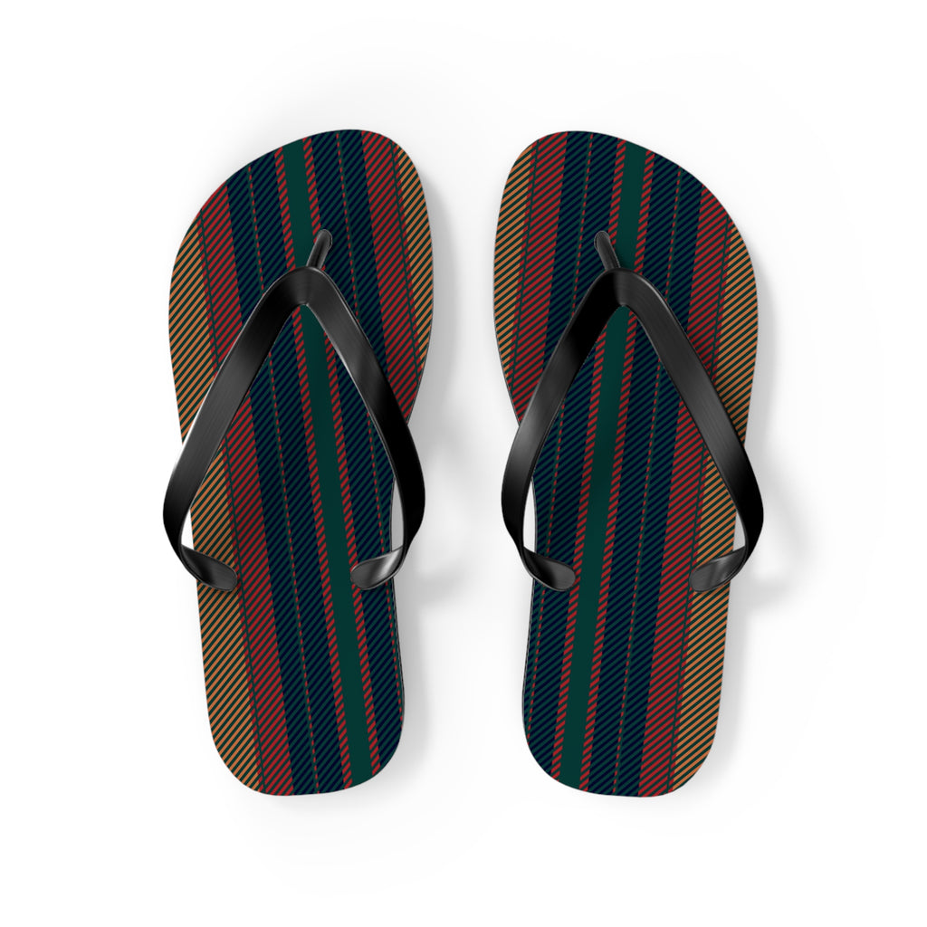 Striped Boho Flip Flops – Casual Summer Beach Sandals