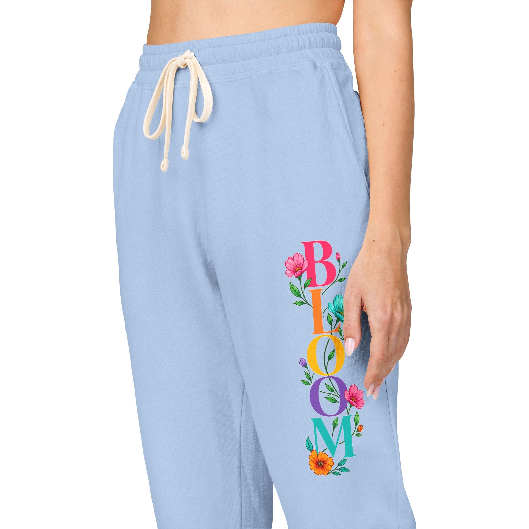 Floral 'Bloom' Joggers — Garment-Dyed Fleece Sweatpants