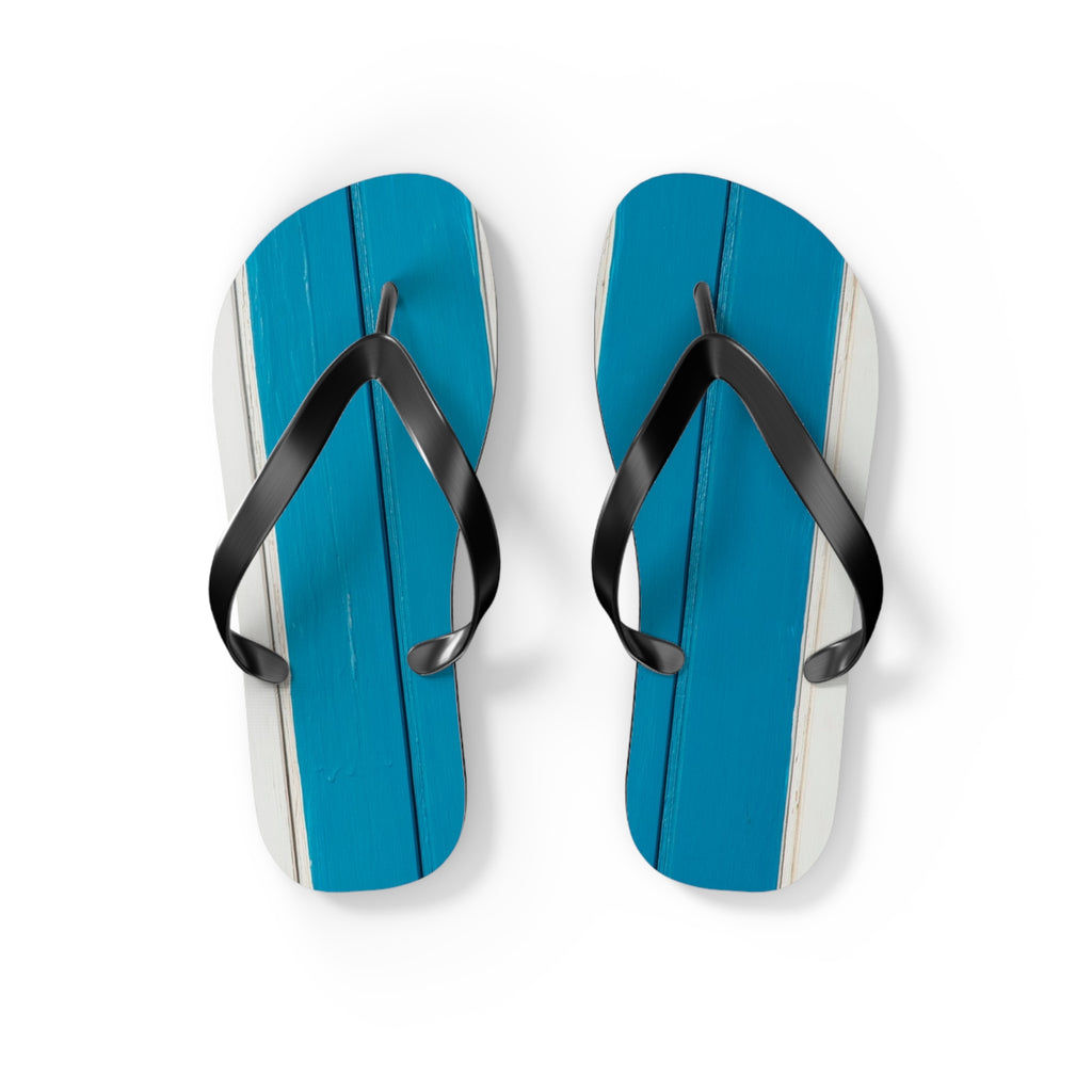 Light Blue Striped Beach Flip Flops – Casual Summer Sandals