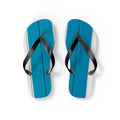 Light Blue Striped Beach Flip Flops – Casual Summer Sandals