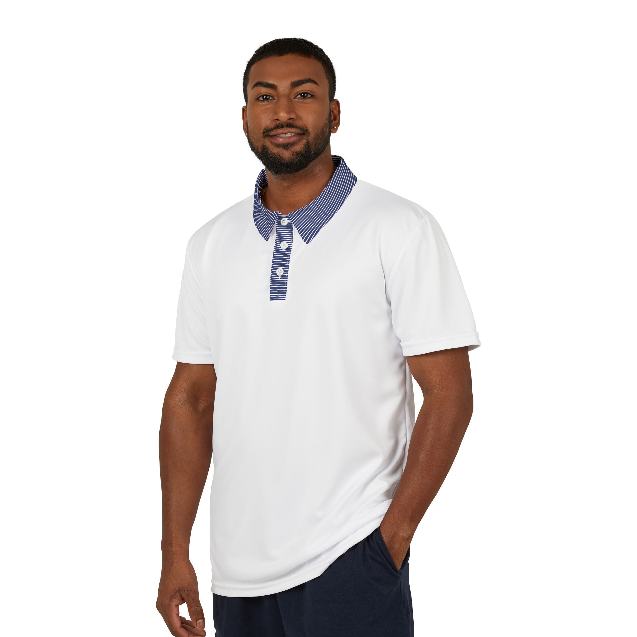 Striped Collar Polo Shirt — Casual Athletic Men’s Polo
