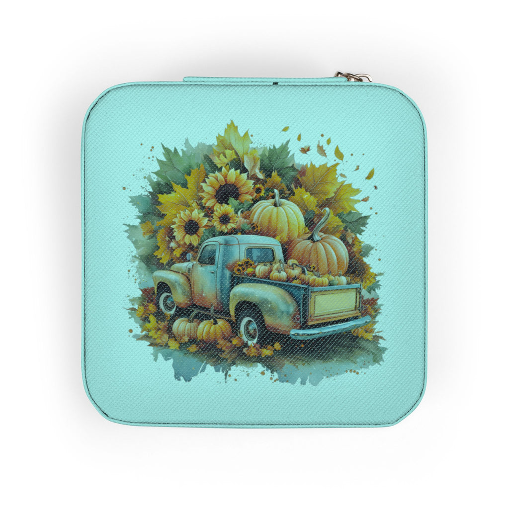 Autumn Truck Jewelry Travel Case — Compact Fall-Themed Travel Organizer