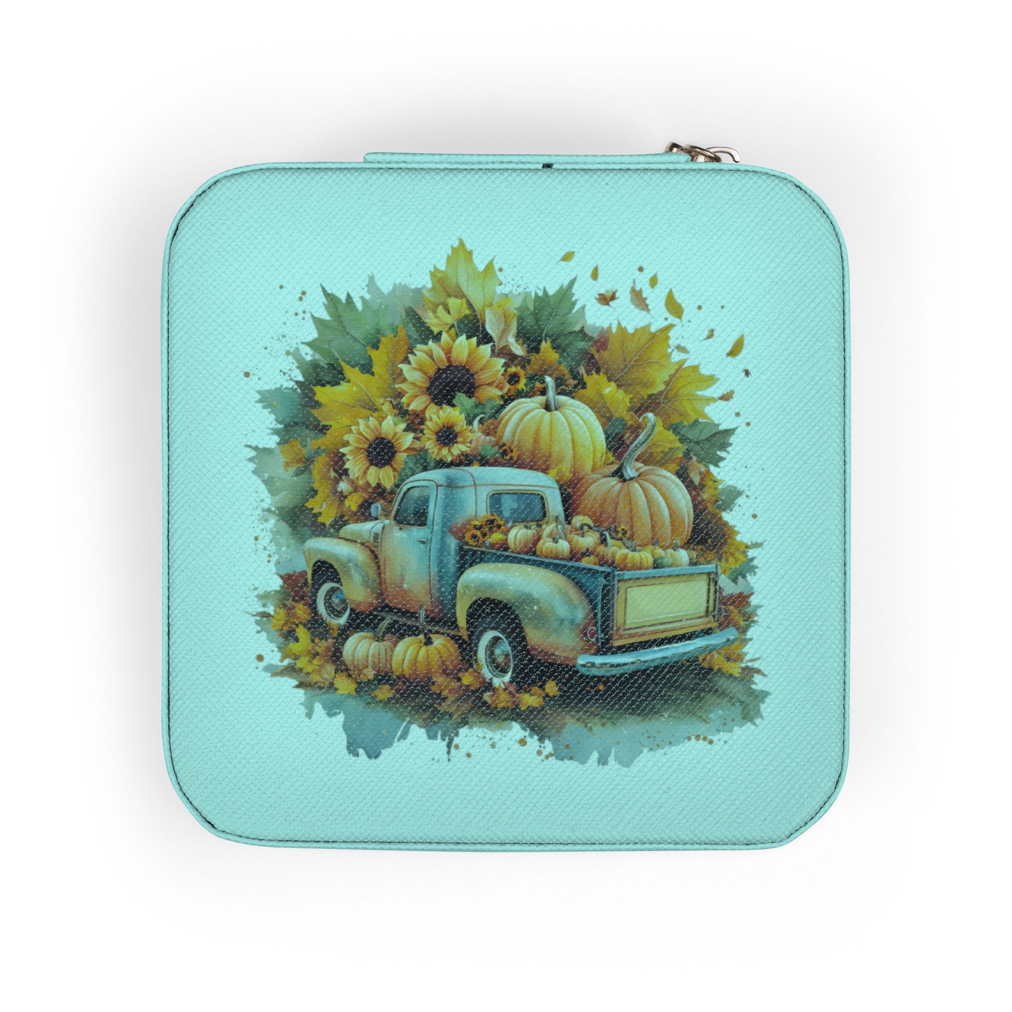 Autumn Truck Jewelry Travel Case — Compact Fall-Themed Travel Organizer