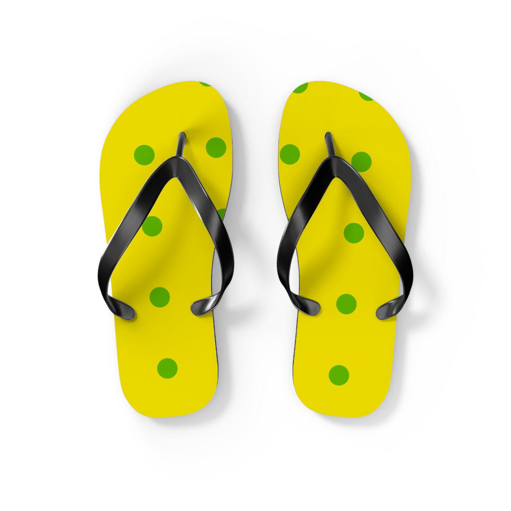 Yellow Polka Dot Flip Flops – Fun Summer Beach Sandals