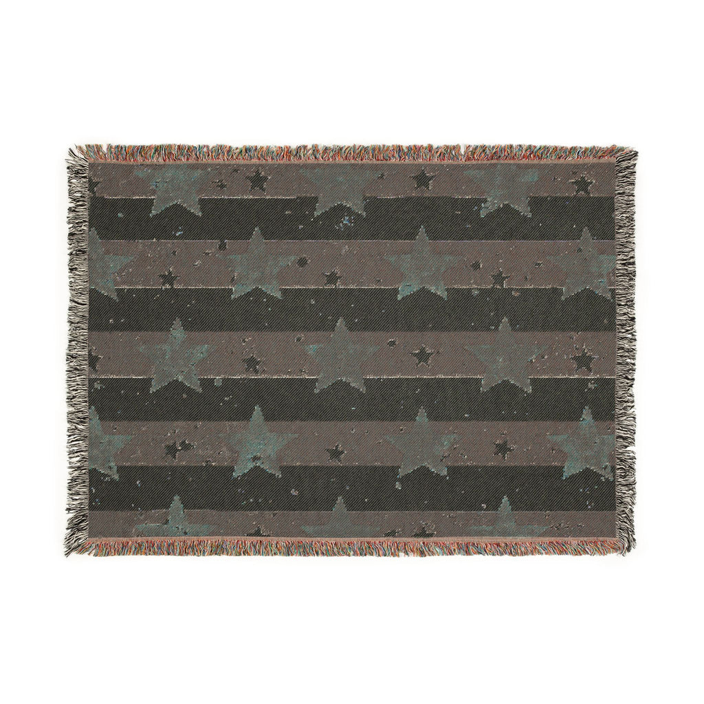 Patriotic Stars Woven Blanket — Americana Striped Throw for 4th of July & Home Decor
