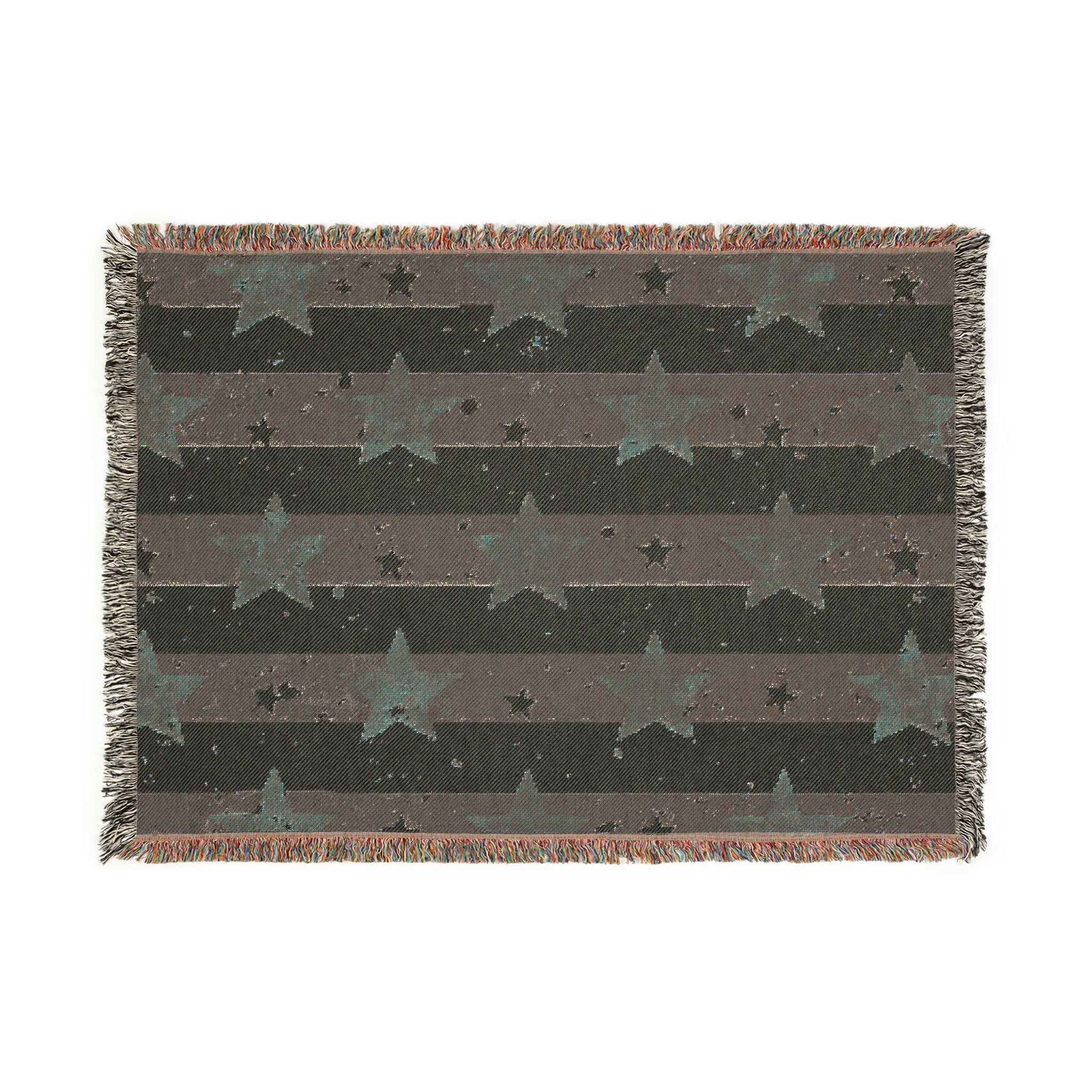 Patriotic Stars Woven Blanket — Americana Striped Throw for 4th of July & Home Decor