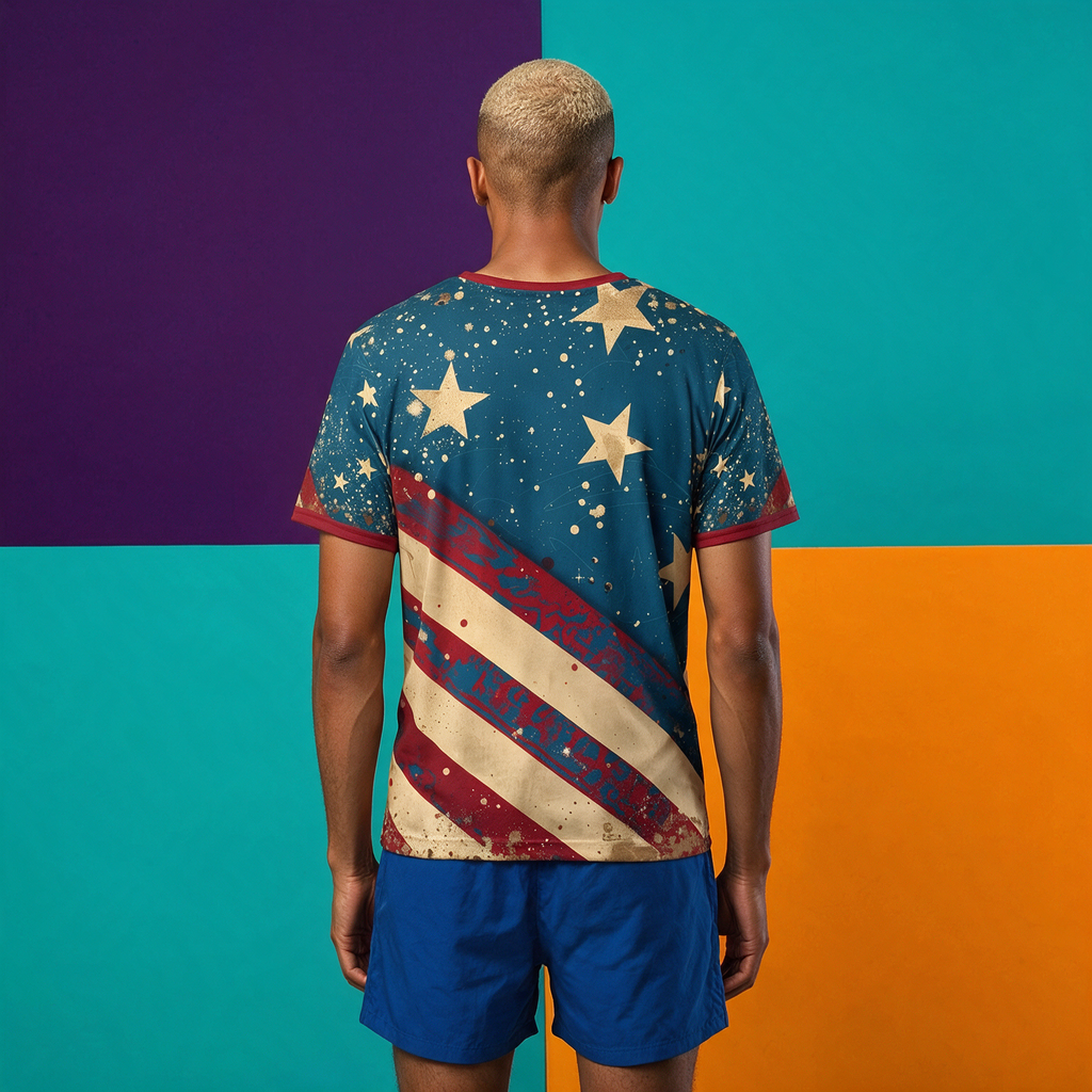 Vintage American Flag Sports Jersey