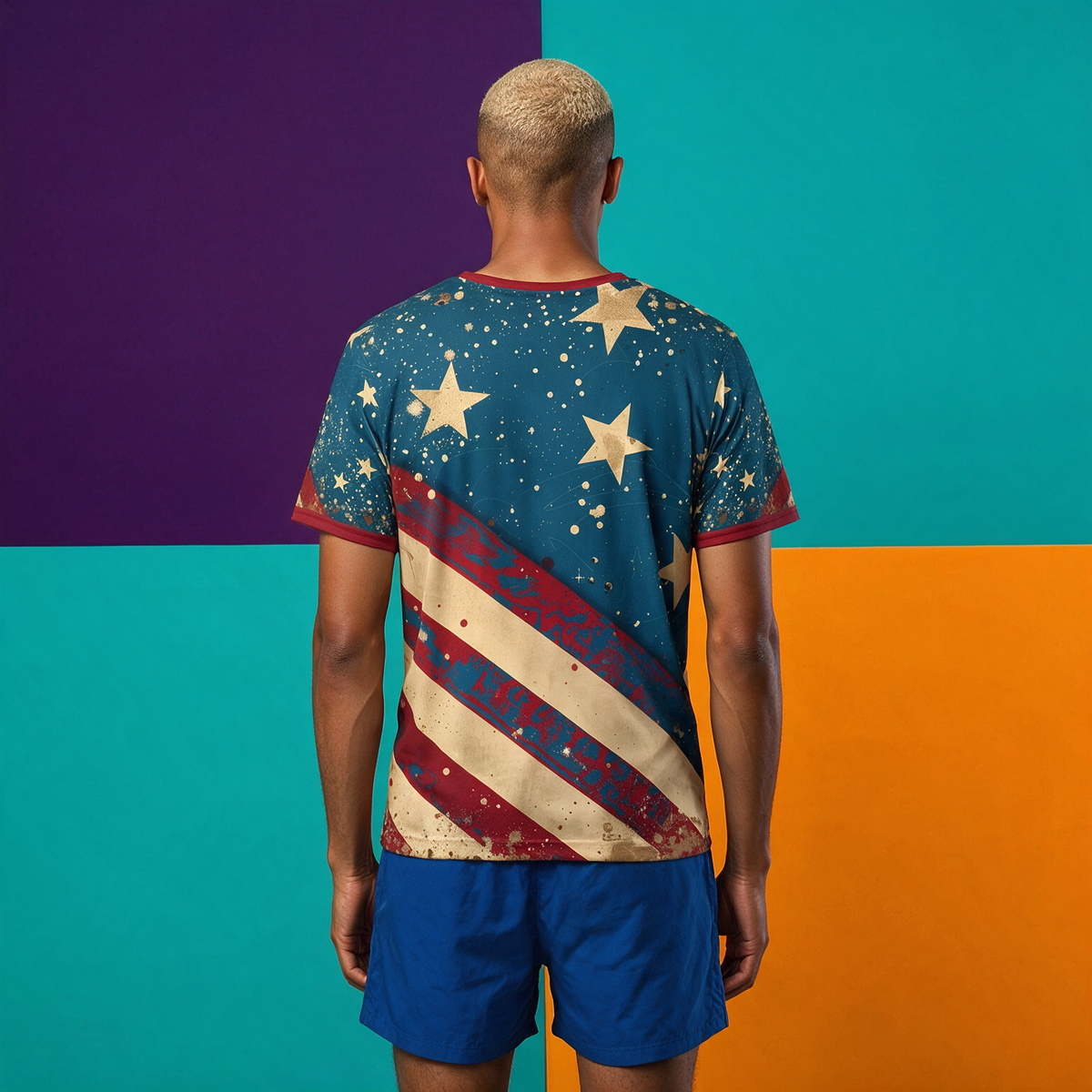 Vintage American Flag Sports Jersey