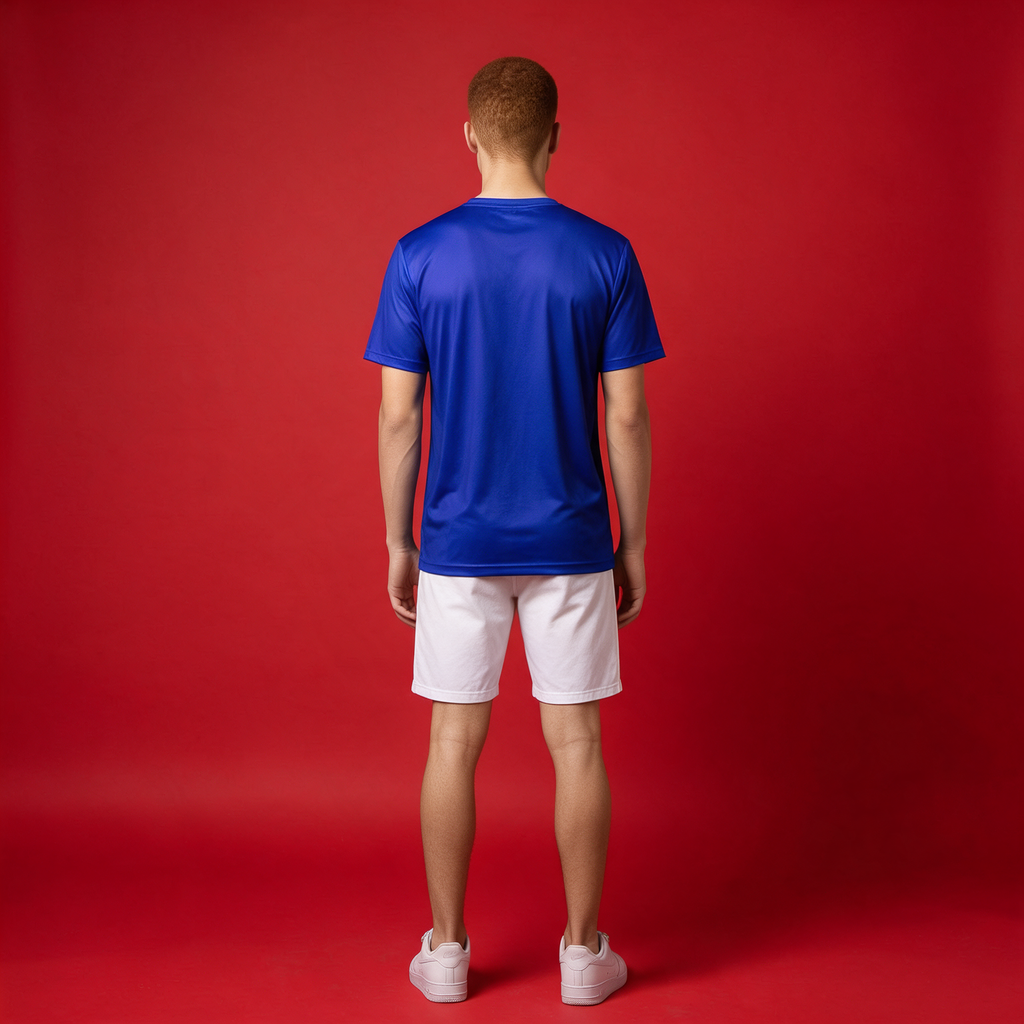France Flag Sports Jersey — Men's Athletic Tee with Vertical Tricolor Stripe