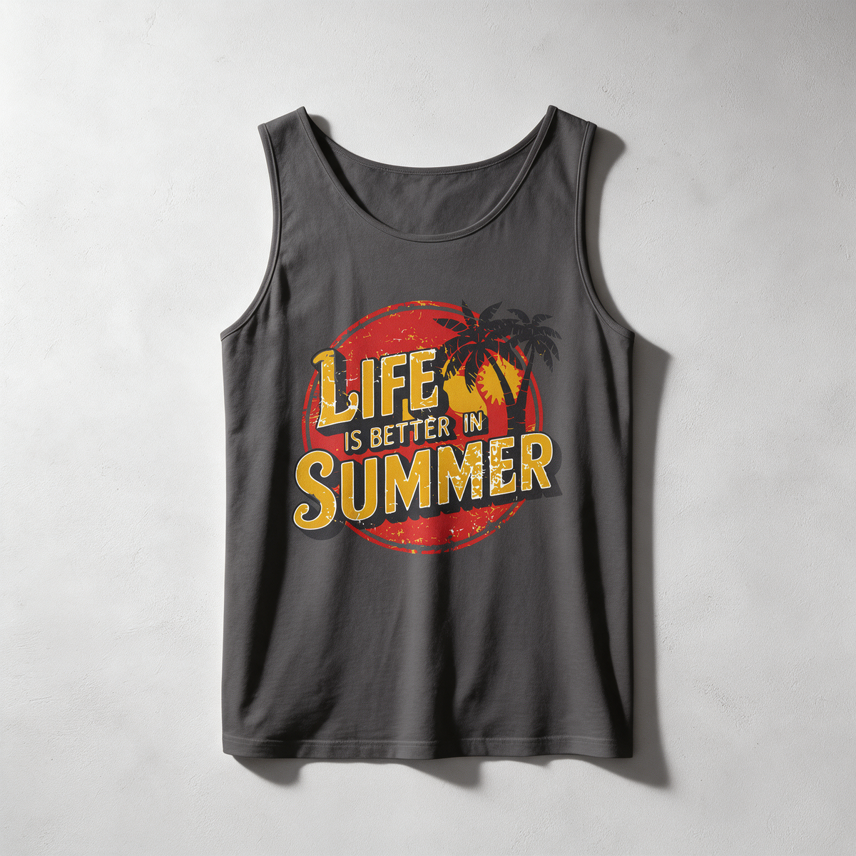Life Is Better in Summer Tank Top | Retro Palm Sunset Tee