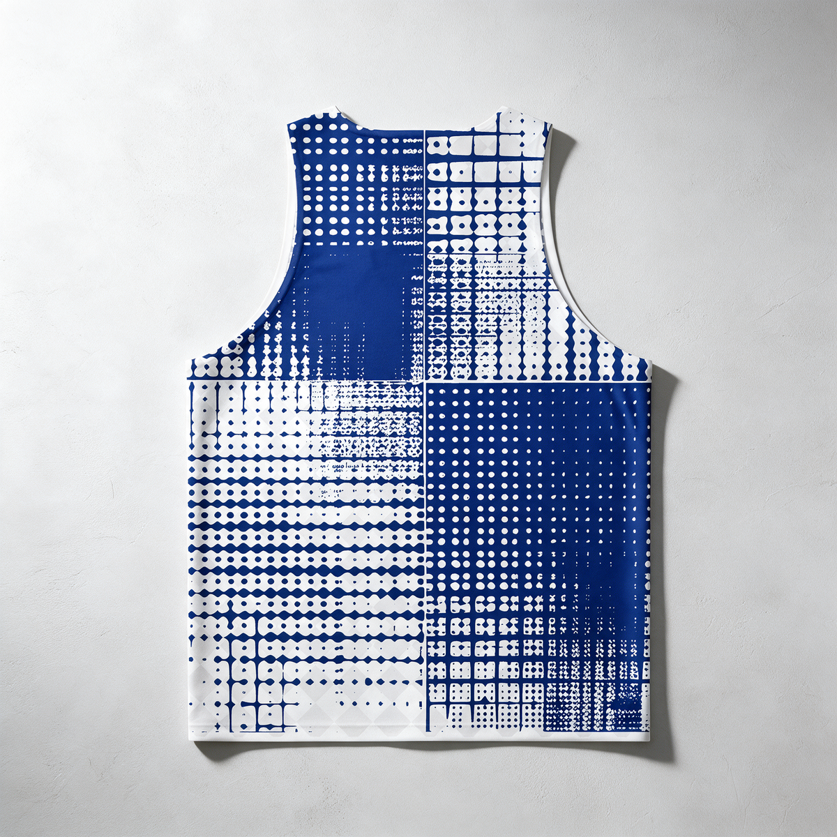 Gridwave Blue Abstract Tank Top — All-Over Print Graphic Tank
