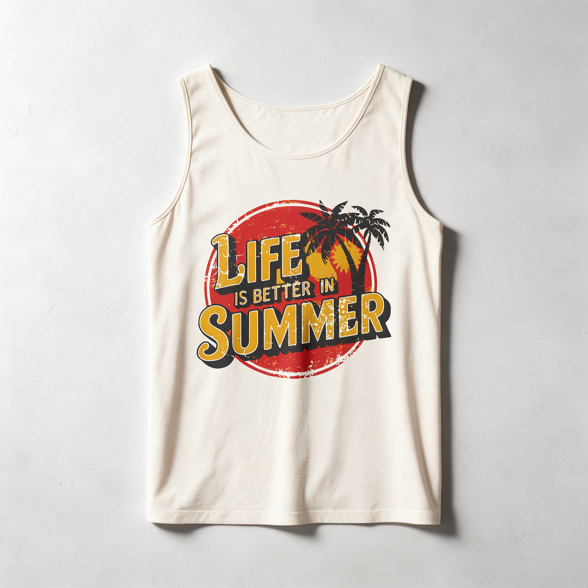 Life Is Better in Summer Tank Top | Retro Palm Sunset Tee