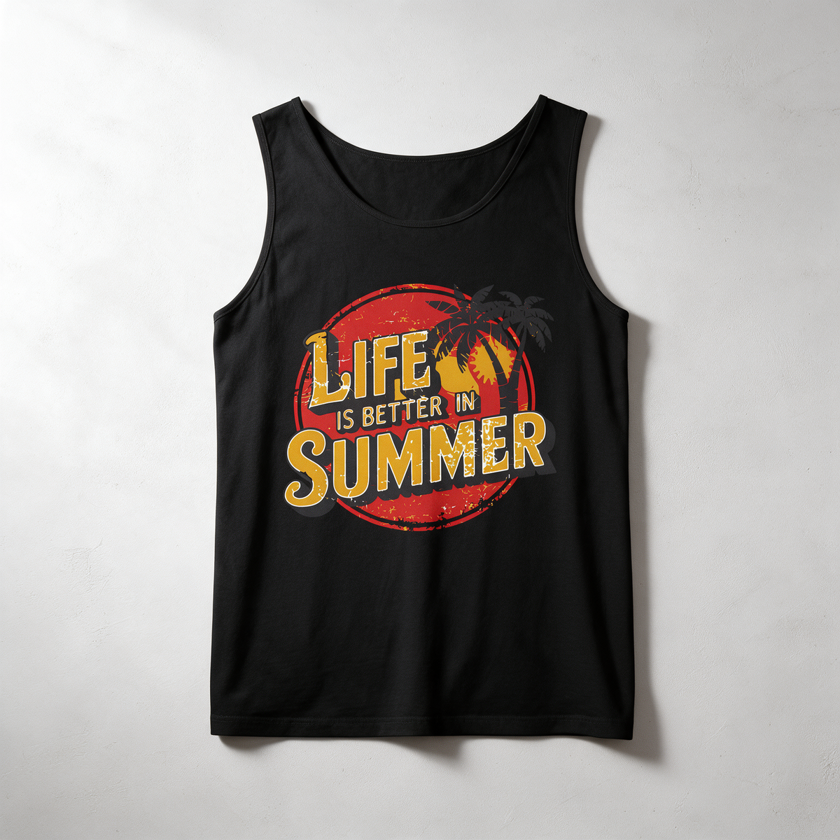 Life Is Better in Summer Tank Top | Retro Palm Sunset Tee