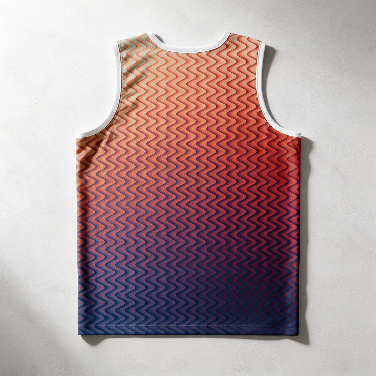 Wavy Gradient Basketball Jersey — Retro Sunset Ombre