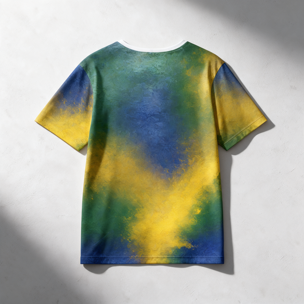 Brazil Flag Fade Men’s Sports Jersey – Green & Yellow Soccer Tee