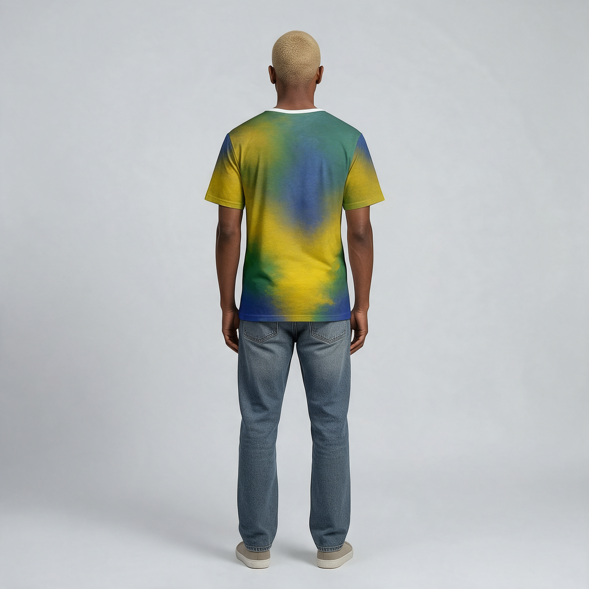 Brazil Flag Fade Men’s Sports Jersey – Green & Yellow Soccer Tee