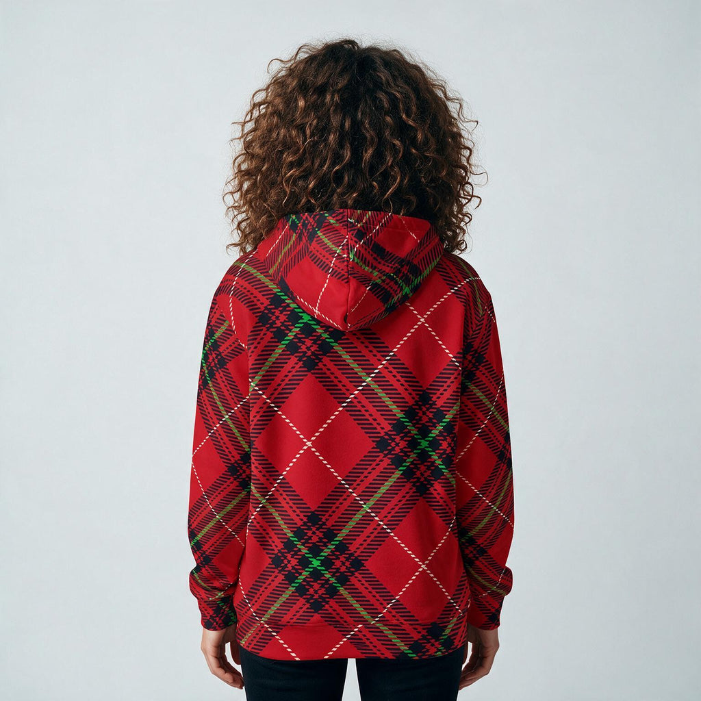 Red Tartan Plaid Hoodie | All-Over Print
