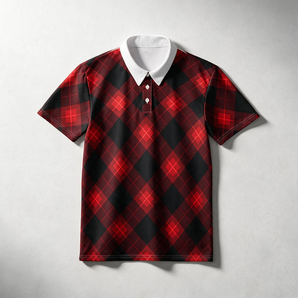 Red Buffalo Plaid Polo Shirt — Classic Lumberjack Plaid Polo