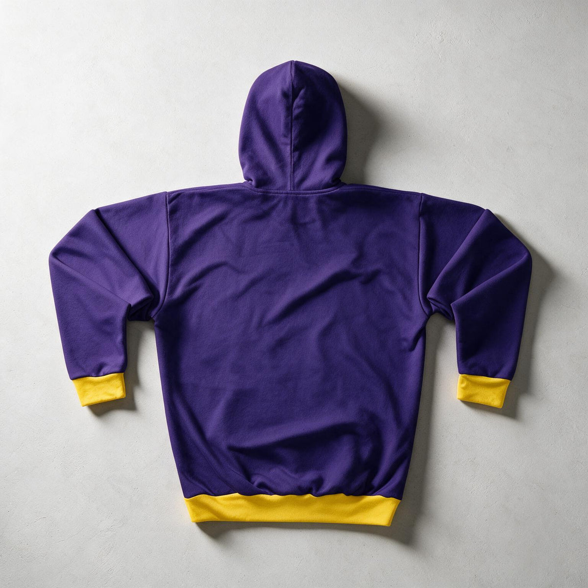 Purple & Gold Contrast Cuffed Hoodie