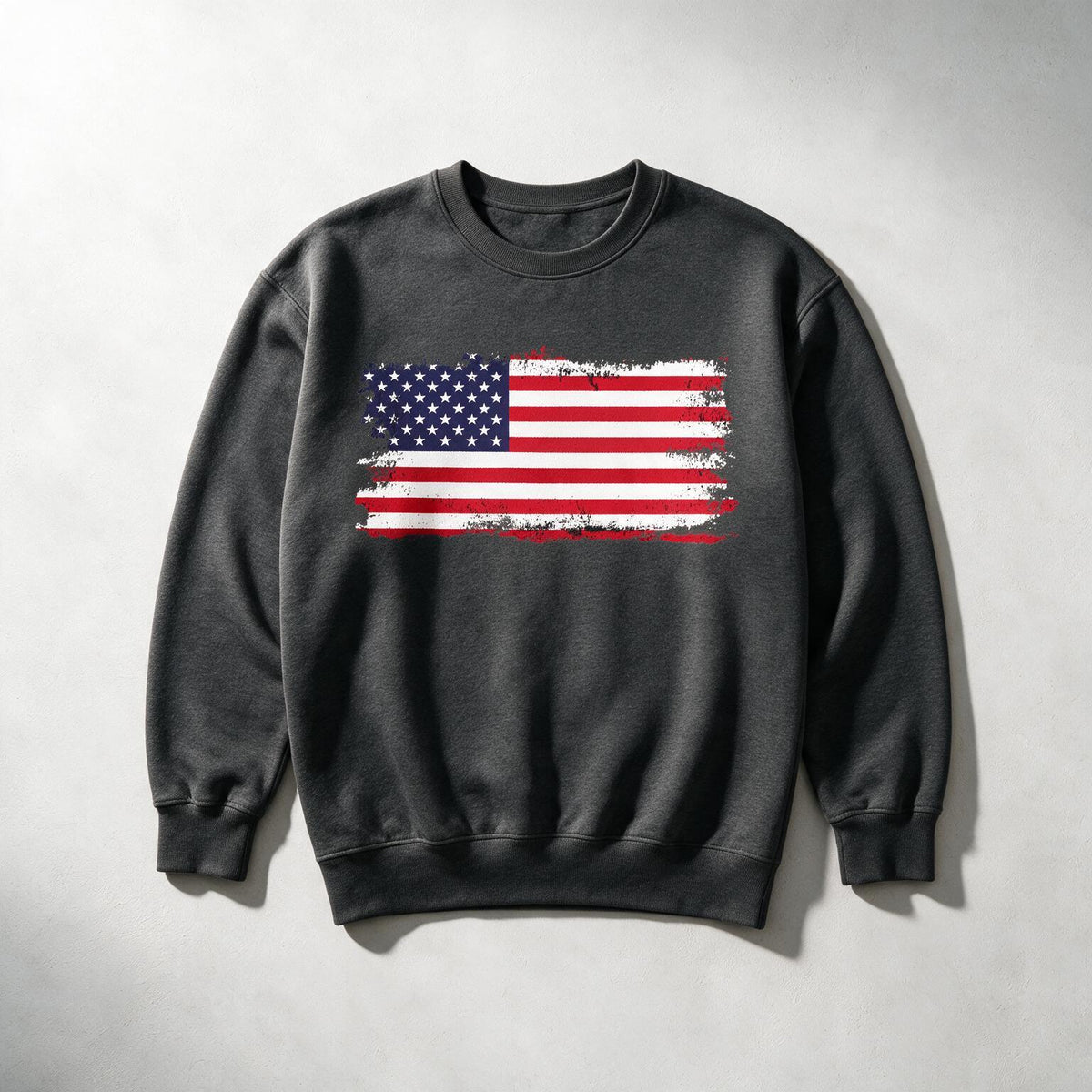Distressed American Flag sweatshirt | Vintage USA Stars Stripes Crewneck