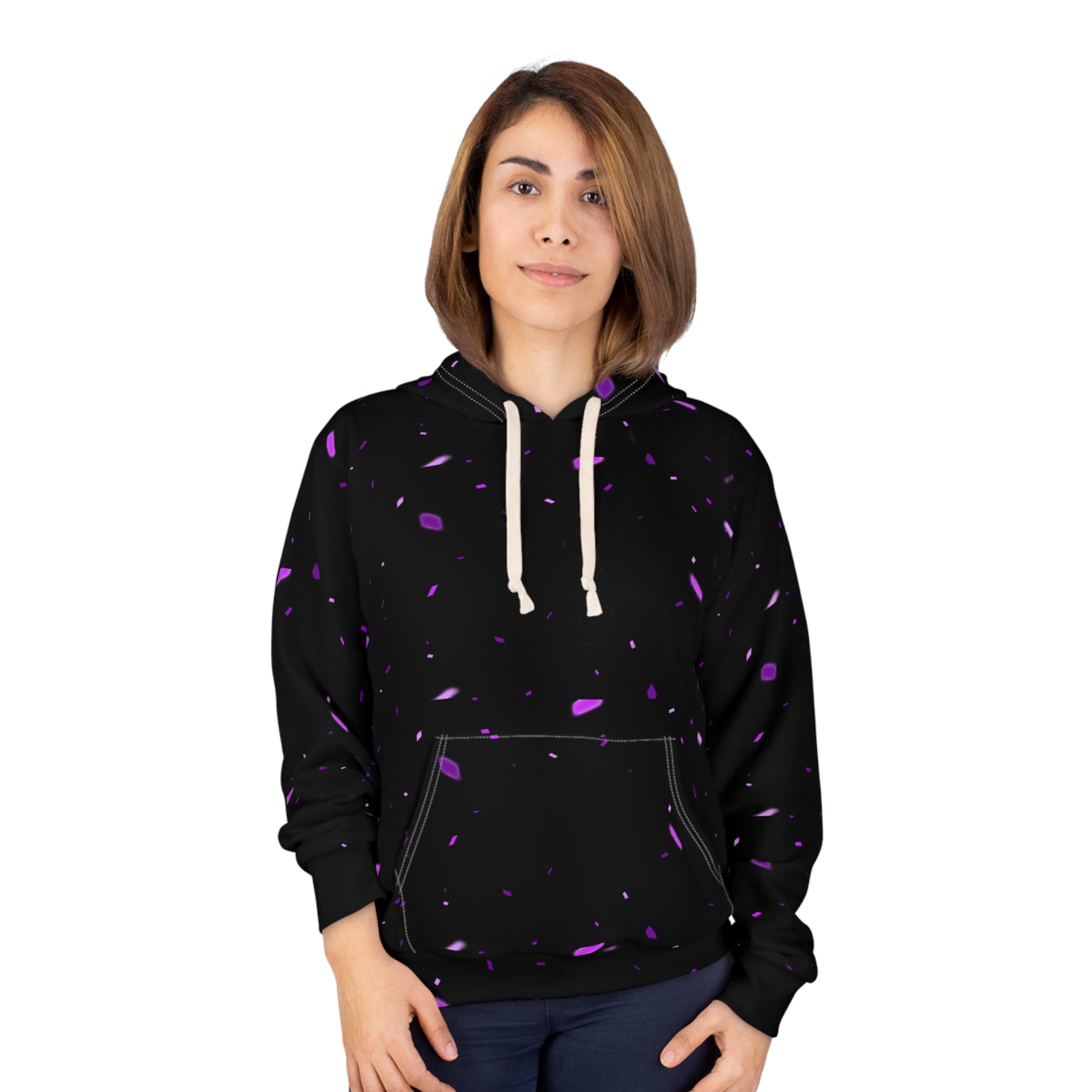 Purple Paint Splatter Hoodie — Artistic Pullover
