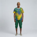Brazil Flag Fade Men’s Sports Jersey – Green & Yellow Soccer Tee