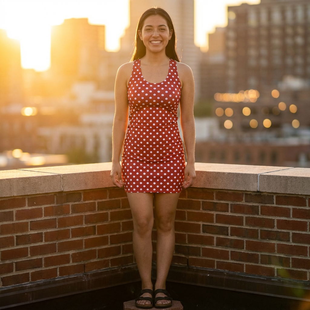 Red Polka Dot Racerback Dress | White Spots All-Over Print