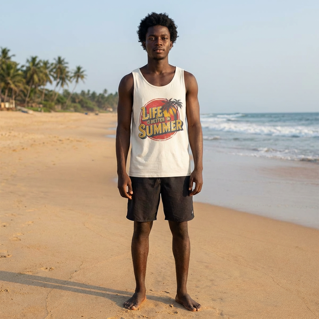 Life Is Better in Summer Tank Top | Retro Palm Sunset Tee