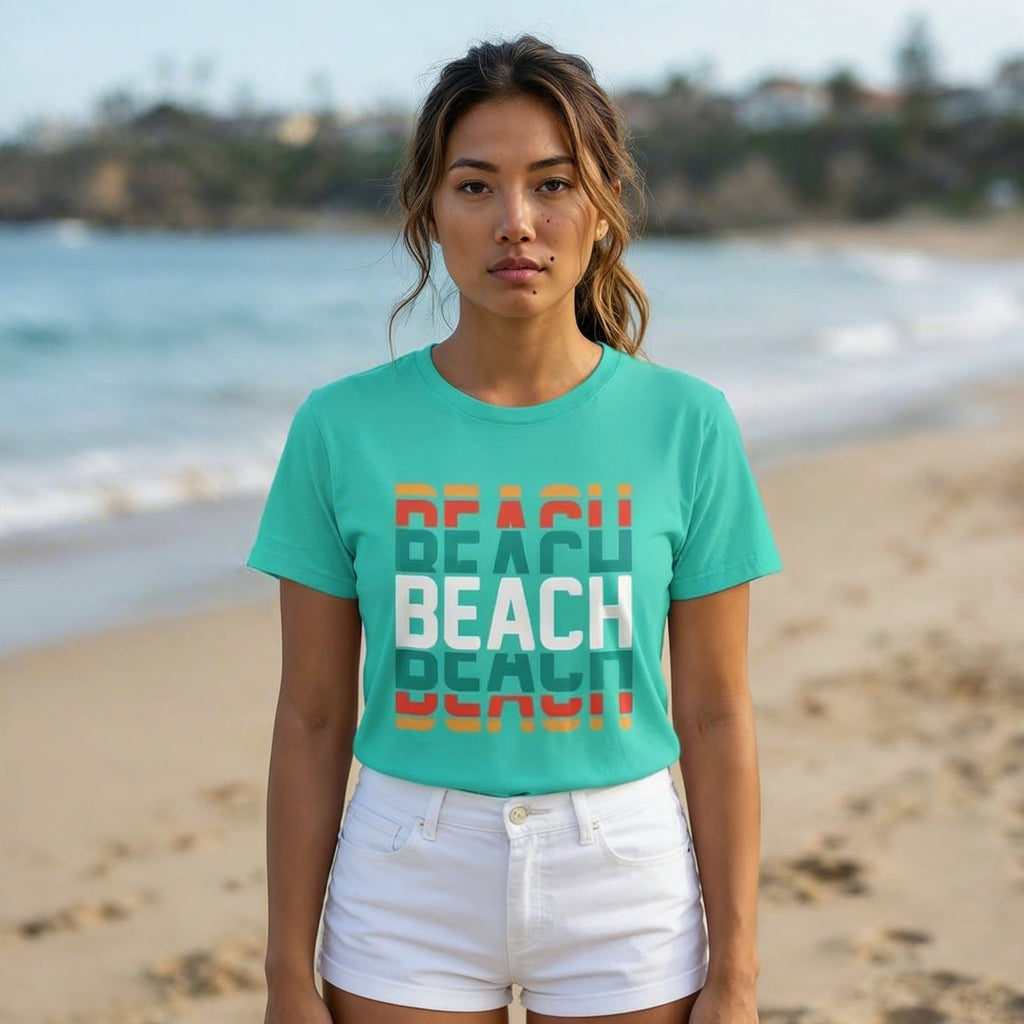 Retro Vintage Beach Tee | Beach Text Graphic T-Shirt
