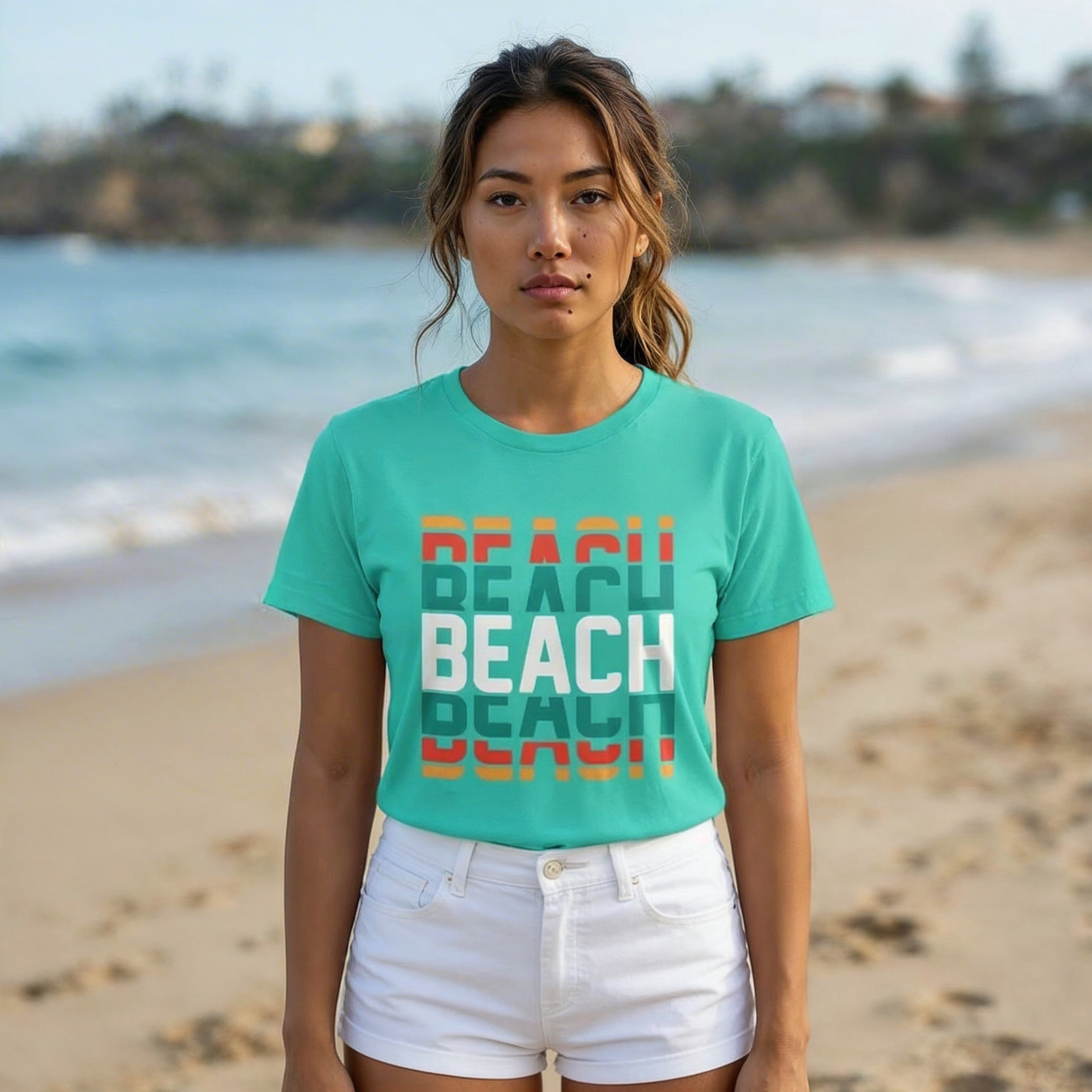Retro Vintage Beach Tee | Beach Text Graphic T-Shirt