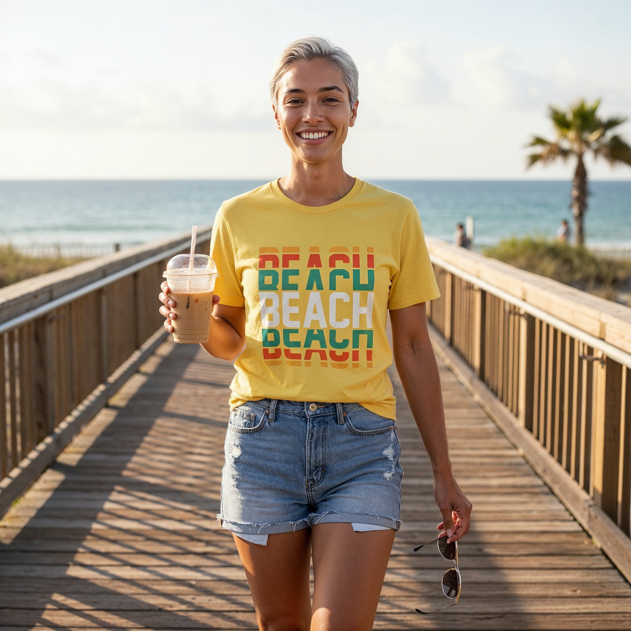 Retro Vintage Beach Tee | Beach Text Graphic T-Shirt