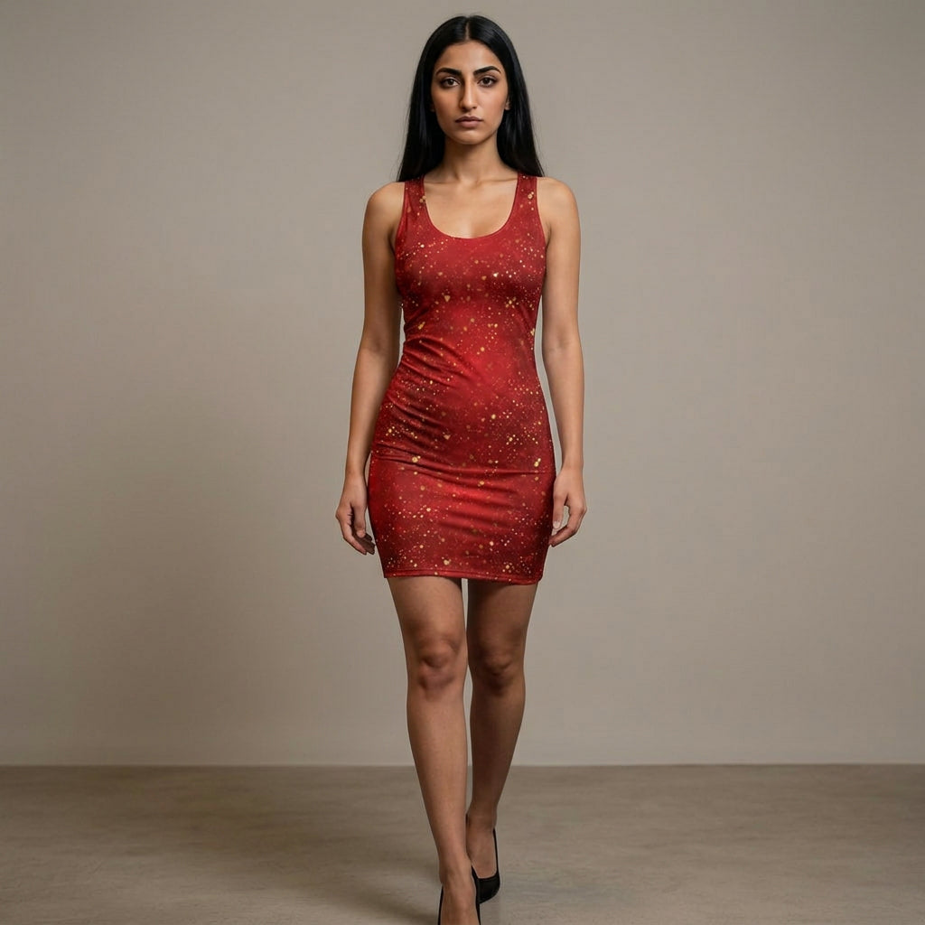 Gold Heart Pattern Dress